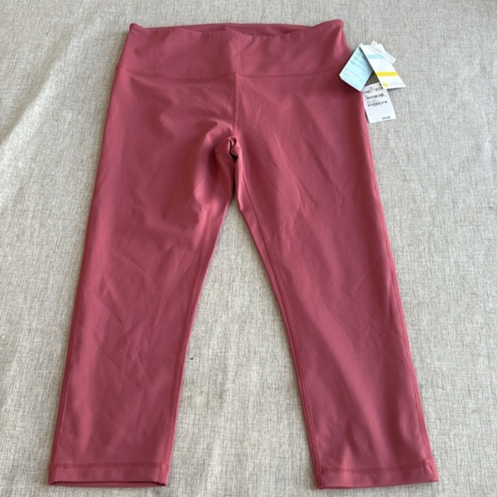 ZELLA Lite Crop Yoga‎ Leggings athletic Pink Mauve Gym Size Large